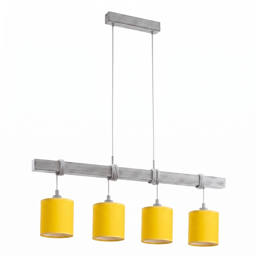 Brilagi - LED-kroonluchter aan kabel NUBILA 4xE27/60W/230V grijs/geel