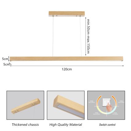 Brilagi - LED-kroonluchter aan kabel OAK LED/30W/230V 3000/4500/6000K eik