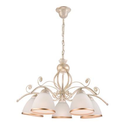 Brilagi - LED-kroonluchter aan ketting ANTICO 5xE27/60W/230V 3000K witte patina
