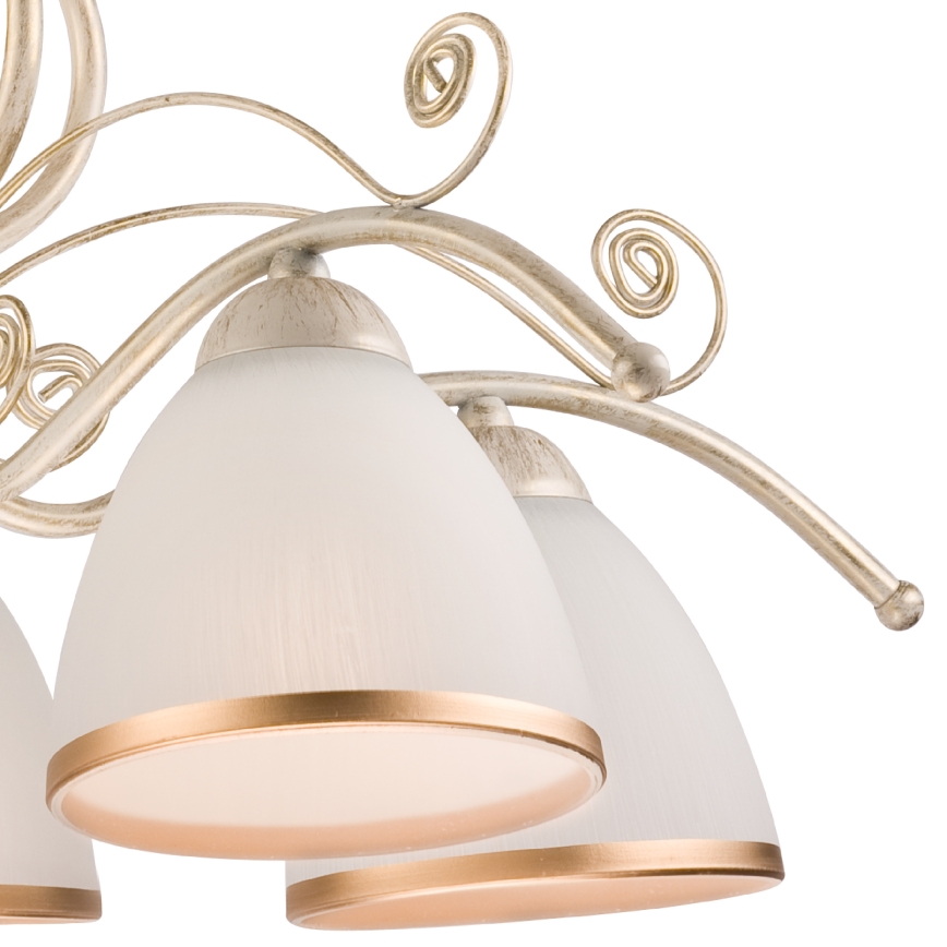 Brilagi - LED-kroonluchter aan ketting ANTICO 5xE27/60W/230V 3000K witte patina