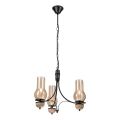 Brilagi - LED-kroonluchter aan ketting COTTAGE 3xE14/40W/230V eiken/zwart/gerookt beige