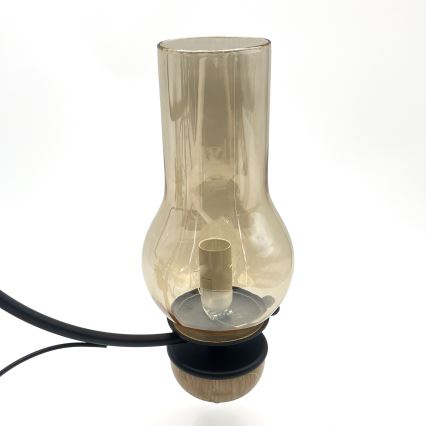 Brilagi - LED-kroonluchter aan ketting COTTAGE 3xE14/40W/230V eiken/zwart/gerookt beige