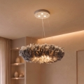 Brilagi - LED-kroonluchter aan snoer FEATHER 3xE27/40W/230V + 3xLED/3W Ø 50 cm grijs