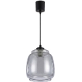 Brilagi - LED-kroonluchter aan snoer RETRO GLASS 1xE27/60W/230V Ø 26 cm zwart/rookgrijs