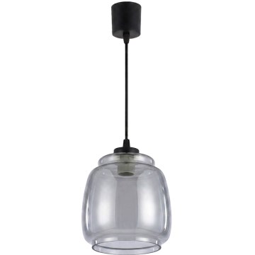 Brilagi - LED-kroonluchter aan snoer RETRO GLASS 1xE27/60W/230V Ø 26 cm zwart/rookgrijs