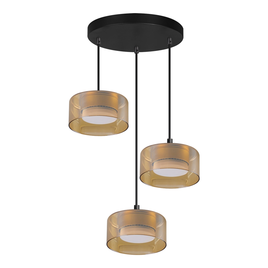 Brilagi - LED-kroonluchter aan staalkabel AURA LUX 3xGX53/13W/230V zwart/goud