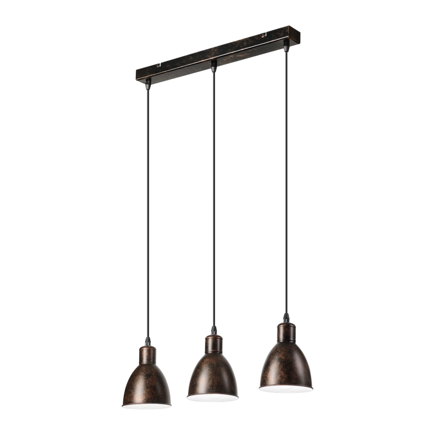 Brilagi - LED-kroonluchter aan staalkabel RIDDY 3xE27/60W/230V koper/patina