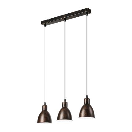 Brilagi - LED-kroonluchter aan staalkabel RIDDY 3xE27/60W/230V koper/patina
