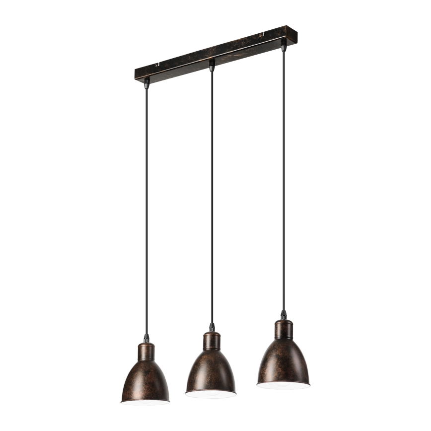Brilagi - LED-kroonluchter aan staalkabel RIDDY 3xE27/60W/230V koper/patina