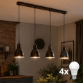 Brilagi - LED-kroonluchter met kabel RIDDY 4xE27/60W/230V koper/patina
