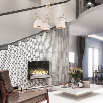 Brilagi - LED-kroonluchter met ketting ANTICO 3xE27/60W/230V 3000K witte patina