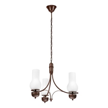 Brilagi - LED-kroonluchter met ketting COTTAGE 3xE14/40W/230V beuk/bruin/wit