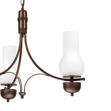 Brilagi - LED-kroonluchter met ketting COTTAGE 3xE14/40W/230V beuk/bruin/wit