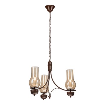 Brilagi - LED-kroonluchter met ketting COTTAGE 3xE14/40W/230V beuken/bruin/rookbeige