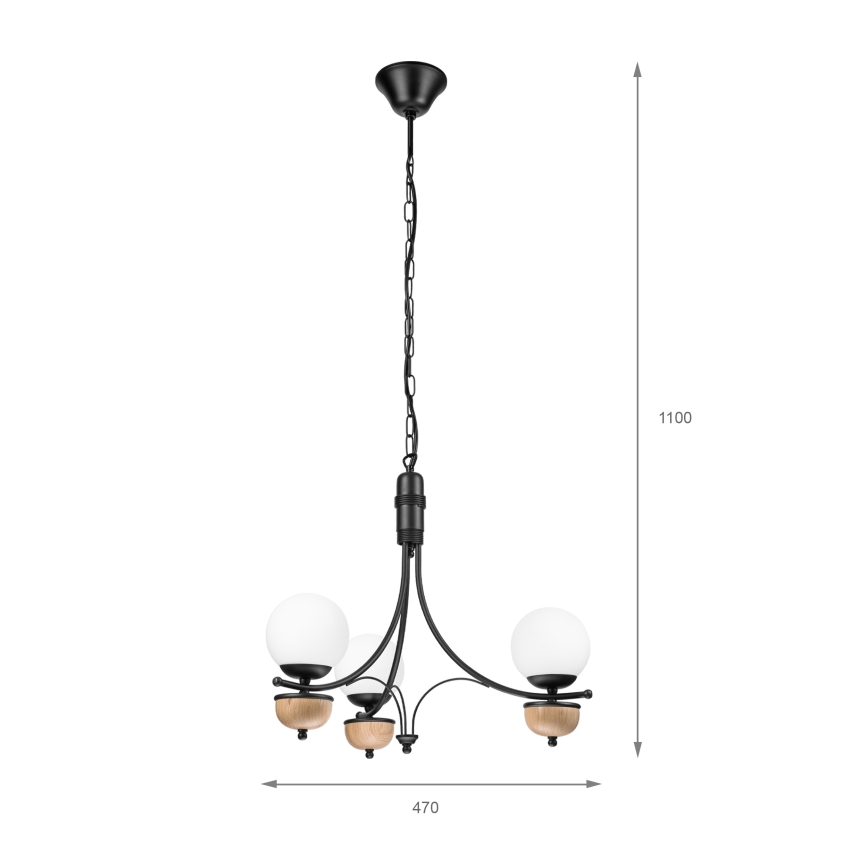 Brilagi - LED-kroonluchter met ketting COTTAGE 3xG9/40W/230V eik/wit
