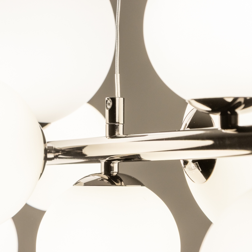 Brilagi - LED-kroonluchter MILLA aan kabel 10xG9/3W/230V zwart-chroom/wit