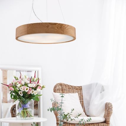 Brilagi - LED-lampenkroon aan kabel CARVALHO 3xE27/60W/230V eiken pr. 47,5 cm