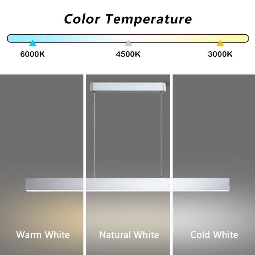 Brilagi - LED-lamp op kabel SLEEKLINE LED/40W/230V 3000/4500/6000K zilver