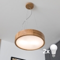 Brilagi - LED-lampenkroon aan kabel CARVALHO 2xE27/60W/230V eiken pr. 37 cm