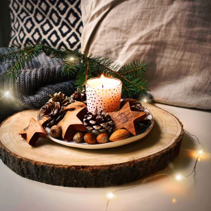 Brilagi - LED-lichtsnoer 100xLED/3xAA 10m warm wit