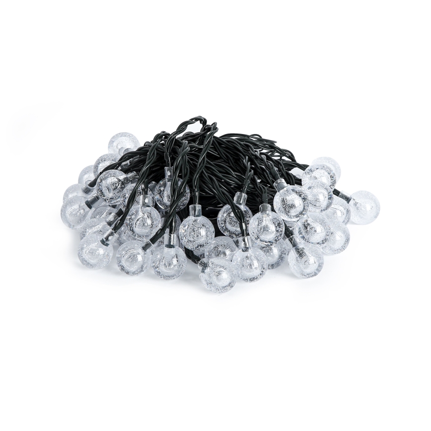 Brilagi - LED zonne-decoratieslinger BUBBLE 50xLED/8 functies 7m IP65 warm wit 600 mAh