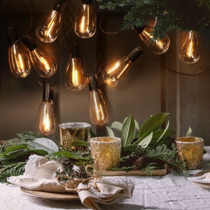 Brilagi - LED-lichtsnoer voor buiten 10xLED/3xAA 3,2m IP44 warm-wit