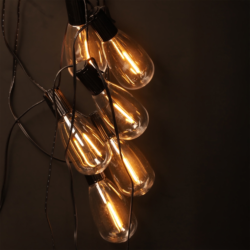 Brilagi - LED-lichtsnoer voor buiten 10xLED/3xAA 3,2m IP44 warm-wit