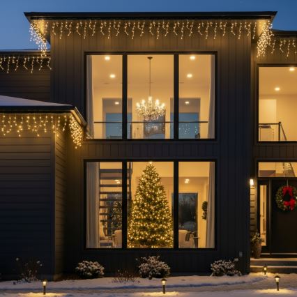 Brilagi - LED-lichtsnoer voor buiten, 200×LED / 8 functies, 13 m, IP44, warm wit, ijspegels