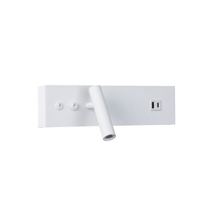 Brilagi - NOCTIS LED wandspot met USB-poort LED/3W/230V + LED/9W wit