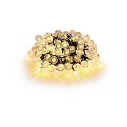 BRILAGI - LED-zonnesnoer BUBBLE 100xLED/8 functies 10m IP65 warm wit 600 mAh