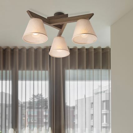 Brilagi - LED Opbouwplafondlamp ANTHONY 3xE14/40W/230V eiken/walnoot/beige