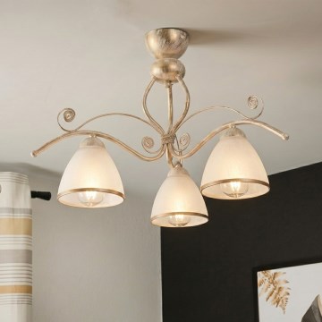 Brilagi - LED-opbouwkroonluchter ANTICO 3xE27/60W/230V 3000K witte patina