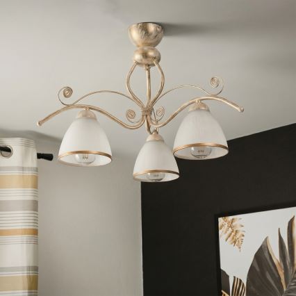Brilagi - LED-opbouwkroonluchter ANTICO 3xE27/60W/230V 3000K witte patina