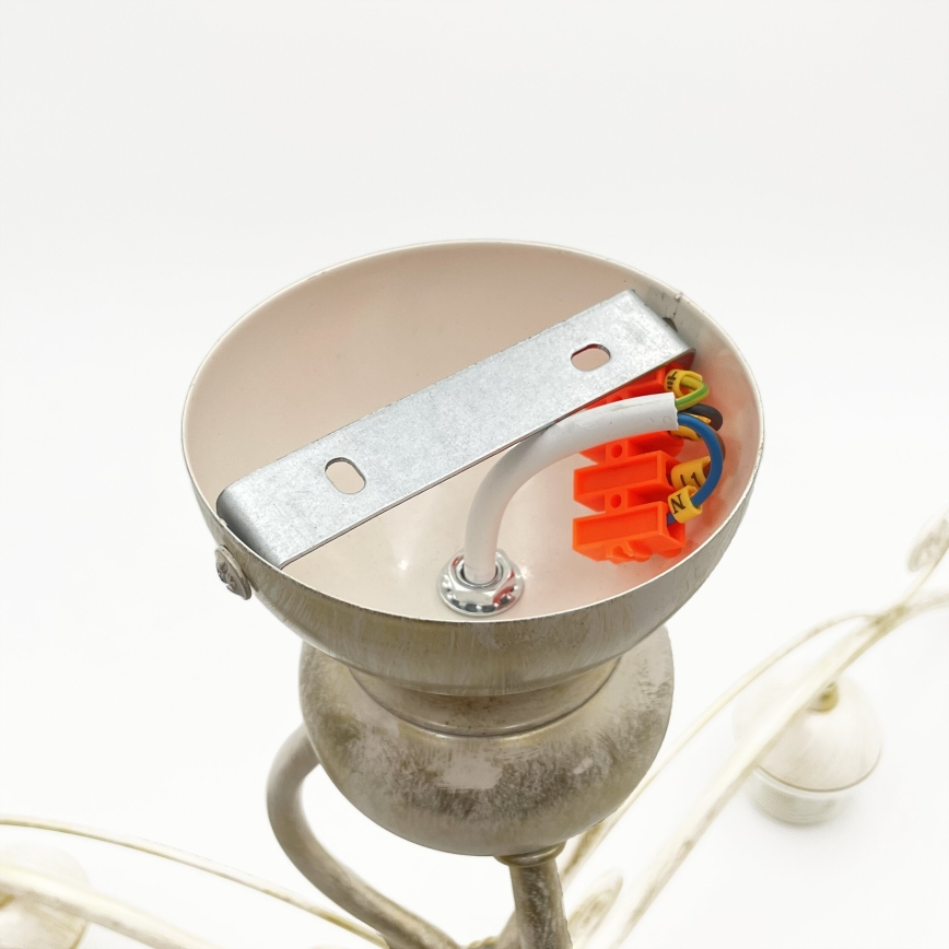 Brilagi - LED-opbouwkroonluchter ANTICO 3xE27/60W/230V 3000K witte patina