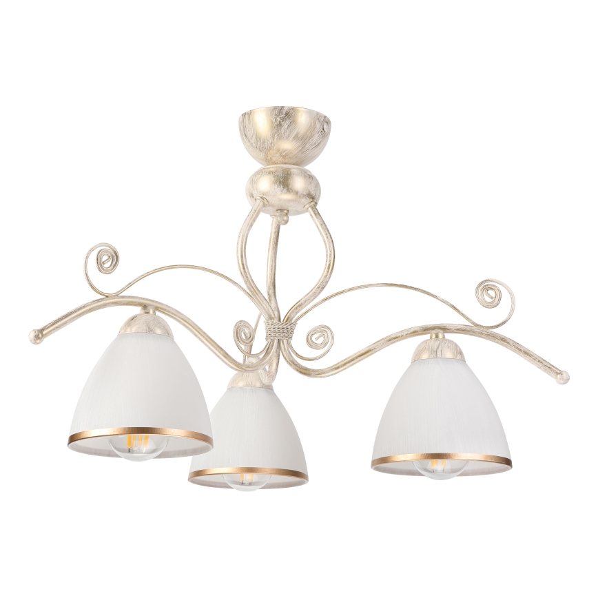 Brilagi - LED Opbouwkroonluchter ANTICO 3xE27/60W/230V witte patina