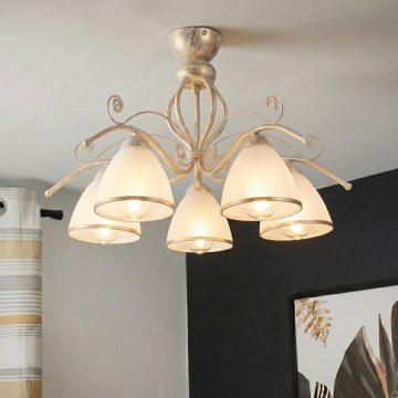 Brilagi - LED Opbouwkroonluchter ANTICO 5xE27/60W/230V 3000K witte patina
