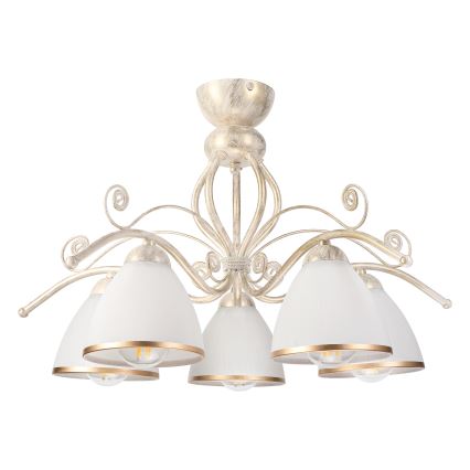 Brilagi - LED Opbouwkroonluchter ANTICO 5xE27/60W/230V 3000K witte patina