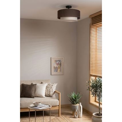Brilagi - LED-opbouwkroonluchter BOHO ECO 1xE27/10W/230V Ø 40 cm bruin/crème