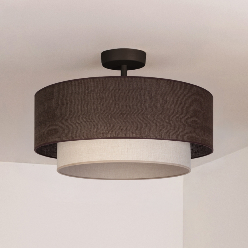 Brilagi - LED-opbouwkroonluchter BOHO ECO 1xE27/10W/230V Ø 40 cm bruin/crème