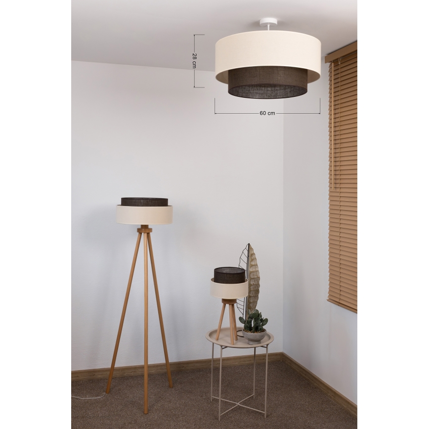 Brilagi - LED opbouwkroonluchter BOHO-stijl 3xE27/15W/230V Ø 60 cm crème/bruin