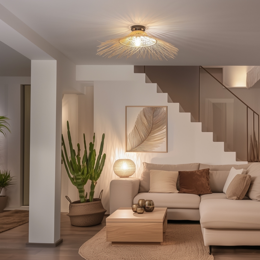 Brilagi - LED opbouwkroonluchter CERIA BOHO 1xE27/40W/230V Ø 100 cm bamboe