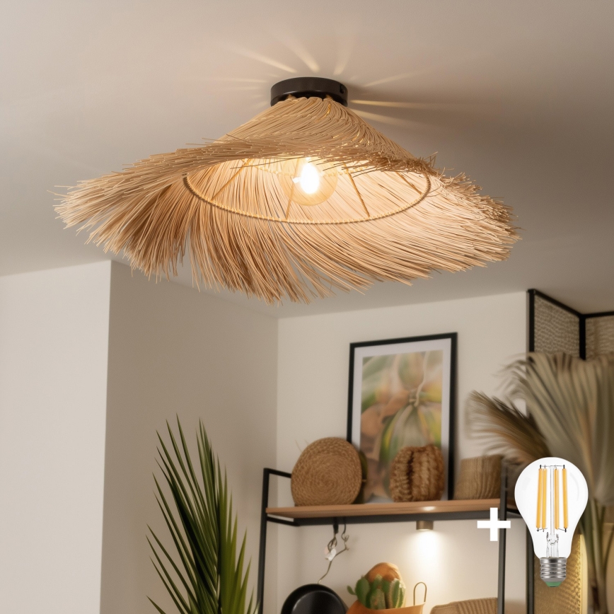 Brilagi - LED-opbouwkroonluchter CERIA BOHO 1xE27/40W/230V Ø 70 cm rotan