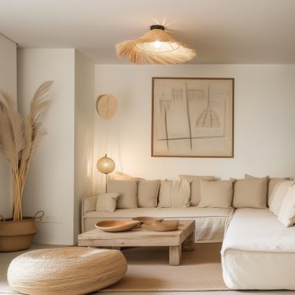 Brilagi - LED-opbouwkroonluchter CERIA BOHO 1xE27/40W/230V Ø 70 cm rotan