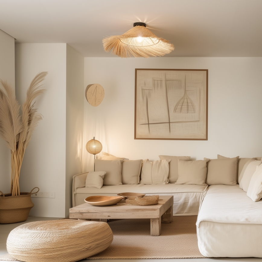 Brilagi - LED-opbouwkroonluchter CERIA BOHO 1xE27/40W/230V Ø 70 cm rotan