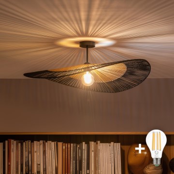 Brilagi - LED opbouwkroonluchter CERIA BOHO 1xE27/60W/230V Ø 80 cm zwart/bruin/zwart