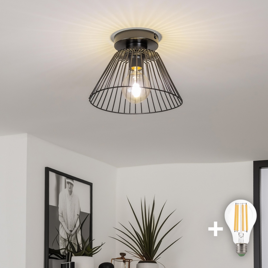 Brilagi - LED opbouwkroonluchter CERIA WIRE 1xE27/40W/230V Ø 21 cm zwart