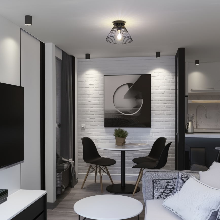 Brilagi - LED opbouwkroonluchter CERIA WIRE 1xE27/40W/230V Ø 21 cm zwart