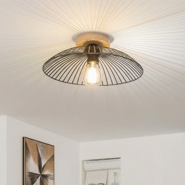 Brilagi - LED opbouwkroonluchter CERIA WIRE 1xE27/40W/230V Ø 38 cm zwart/eiken