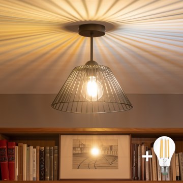 Brilagi - LED-opbouwkroonluchter CERIA WIRE 1xE27/60W/230V Ø 30 cm zwart