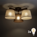 BRILAGI - LED Opbouwkroonluchter LATTE 3xE27/15W/230V dennenhout/mix